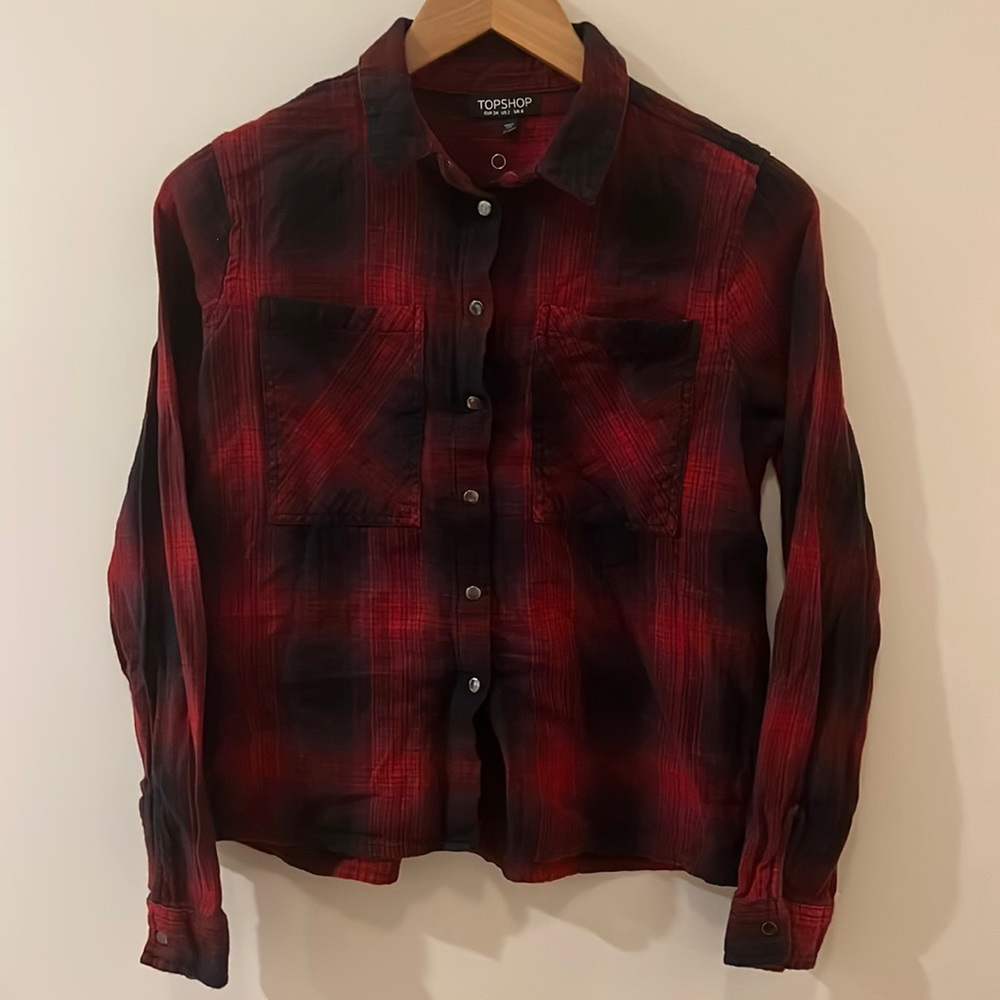 TopShop Women’s Red Black Flannel - 2